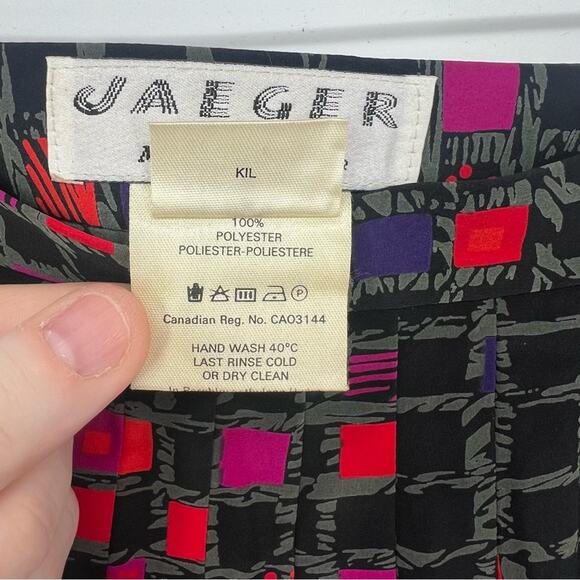 Jaeger Vintage Skirt Set - Size 14 - Black, Red, Purple, Pink - Picture 8 of 11